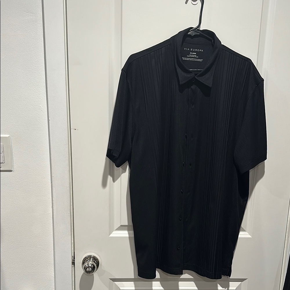 Mens Black Button-Up Shirt preloved XXL